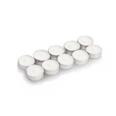 Imagem de Kit 10 Velas Fondue 7mm Fina Banheira Flutua Base Alumínio - Vela Dia 