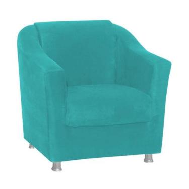 Imagem de Poltrona Decorativa Bia Suede Azul Tifany TWdecora - Matrix