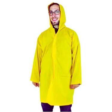 Imagem de Capa De Chuva Pvc Forrada Amarela C/ Capuz Impermeável - Brascamp, G 