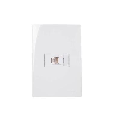 Imagem de Conjunto Tomada Rj45 Sleek Branco Margirius Cat5 - MAR GIRIUS