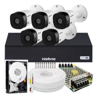 Imagem de Kit 5 Camera de Segurança Intelbras Alta Resolução 1120 Vhl Hd Dvr 8 C