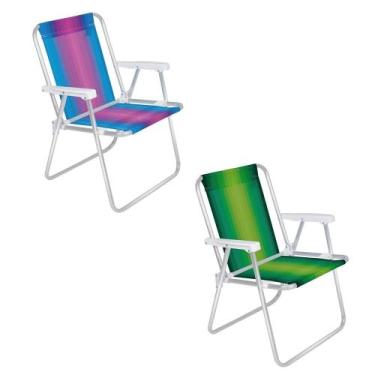 Imagem de Kit Praia 2 Cadeiras Altas Mor de Alumínio