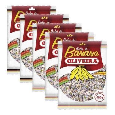 Imagem de Kit C/5 Bala Banana 500g Oliveira