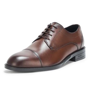 Imagem de BOSS Sapato social masculino Oxford Derby de couro macio Tayil, Cedro marrom, 38