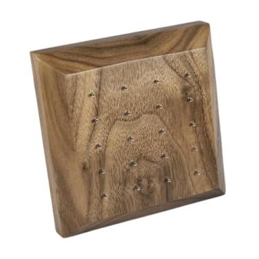 Imagem de Colaxi Presos de orelha de madeira exibem anéis de lábios da prancha de brincos práticos Organizador para pregos de lábios do nariz Ringos de umbigo,