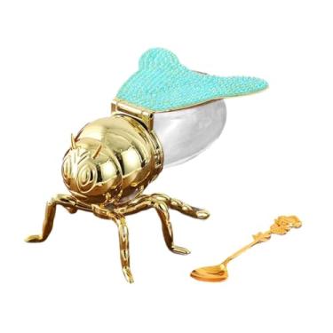 Imagem de Fenteer Bee Honey Jar açúcar Toque de armazenamento Pote de condimentos para jantar Presente de inauguração sobremesas festivas, Color B