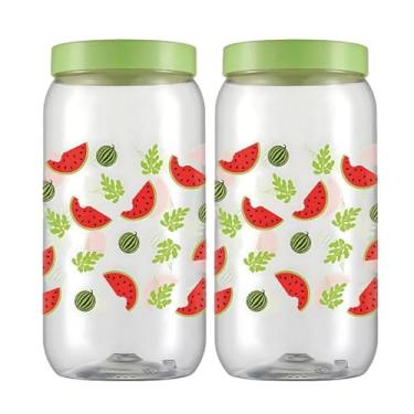 Imagem de Kit 2 Pote Mantimentos Grande Organizador Multiuso Tampa De Rosca 2,7 Litros (Melancia)