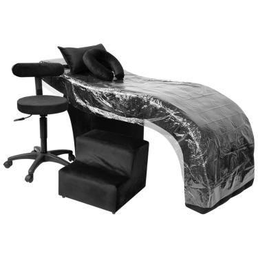 Imagem de Kit Maca Estética Charme para Cílios + Mocho + Escada + Capa Veludo Cor:Veludo Preto