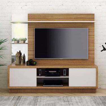 Imagem de Estante Home TV até 65" Rack Painel com LED 200 Cm Natural Off White