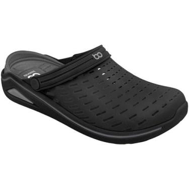 Imagem de Sandália Babuche Borracha Clog Ortopédico Boa Onda Brave, 39/40, Preto