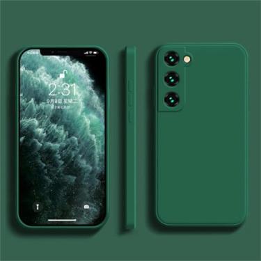 Imagem de Capa de silicone líquido para Samsung Galaxy Note 10 20 Plus UItra S20 FE S21FE S21 S22 S23 Plus Uitra A52 A71 A51 A72, verde escuro, para Galaxy S2