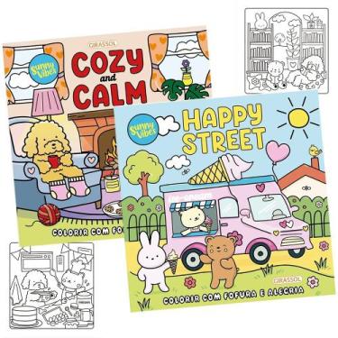 Imagem de Livro de Colorir Coleção Sunny vibes Happy Strett and Cozy Calm Colori