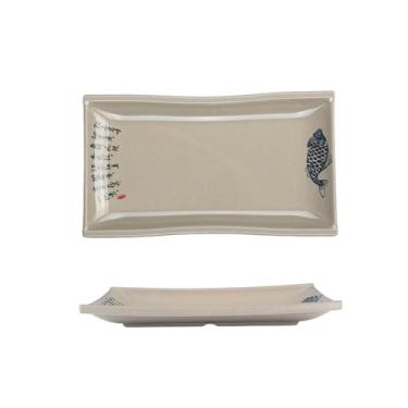 Imagem de Placa de porcelana retangular, panela quente de hotel placa de churrasco redonda -34002-10