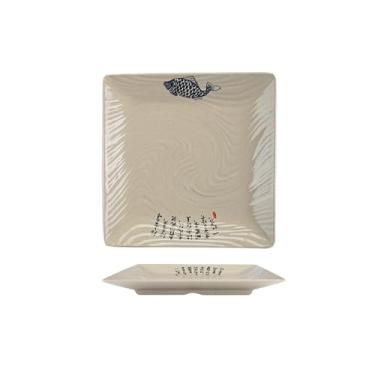 Imagem de Placa de porcelana retangular, panela quente de hotel placa de churrasco redonda -34080-9