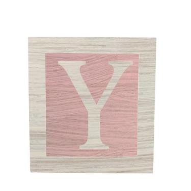 Imagem de Cubo Rosa Letra Branca com Aplique Festa Chá de Bebê Decoração 8x8x8 C