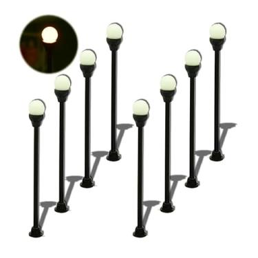 Imagem de 10 Postes Globo H=6,2cm C/Led Amarelop 3volts Maquete