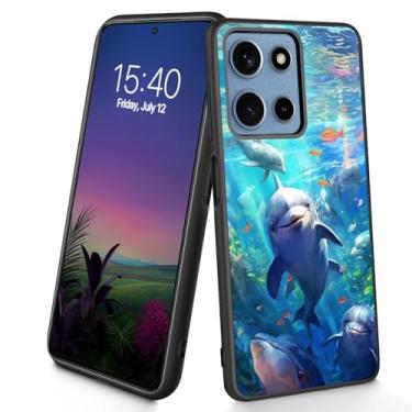 Imagem de Bxgolkgd Projetada para Moto G Power 2025, capa protetora antiderrapante de silicone TPU macio e fino à prova de choque para Motorola Moto G Power/Play 2025 de 6,8 polegadas, golfinho fofo