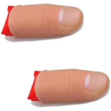 Imagem de 2Pcs Thumb Tip Magic Tricks Fake Thumb Tip Silk Vanish Magic Disappearing Silk Fake Thumb Tip Magic Trick Gimmick Magician Accessory Close up Illusions Magic Kits and Accessories