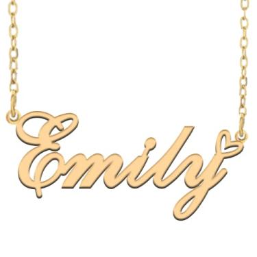 Imagem de A168A Colar de nome personalizado personalizado personalizado colar de nome banhado para mãe filha amizade feminino dia dos namorados aniversário de Natal ano novo, Metal, Sem pedras preciosas