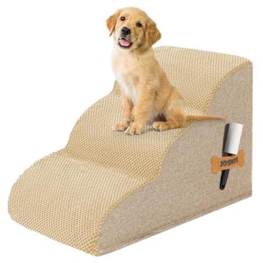 Imagem de ROMROL Rampa Para Escadas De Cachorro Para Camas, Sofás, Degraus Extra Largos Para Animais De Estimação Com Capa De Tecido Impermeável Antiderrapante Durável, Escadas Inclinadas Para Animais De Estima