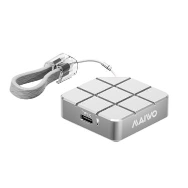 Imagem de MAIWO SSD portátil M1, unidade externa de estado sólido de 256 GB, 512 GB, 1 TB 2 TB - até 1.050 MB/s, USB 3.2 geração 2 tipo C, para iPhone 15 Pro Max ProRes, alumínio, prata/roxo rosado (256 GB -