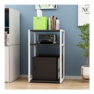 Imagem de Suporte de impressora de mesa removível para escritório 3 camadas para máquina de fax scanner prateleira de sala de estar com pés antiderrapantes prateleiras de impressora (cor: D) (E) (E)