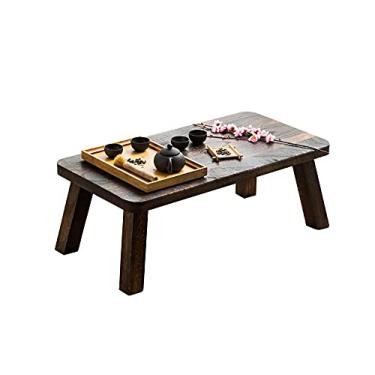 Imagem de P9IDEDFH Mesa de chá pequena mesa de tatame japonês simples de madeira maciça zen janela mesa baixa sofá