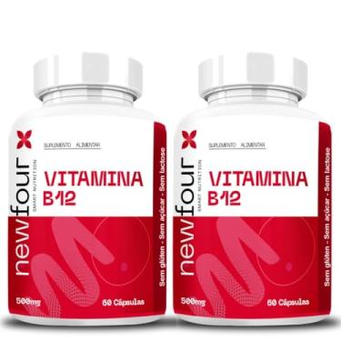 Imagem de 2x Vitamina B12 500mg – Suplemento Alimentar – 60 Cápsulas | Sem Glúten, Lactose e Açúcar