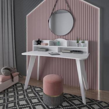 Imagem de Mesa Escrivaninha Com Nichos Sofia - ARTELY, Branco