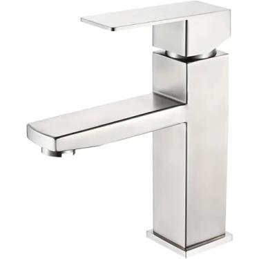 Imagem de Torneira Misturador Monocomando Banheiro Lavabo Aço Inox 304 Cor Prata - Brinovar