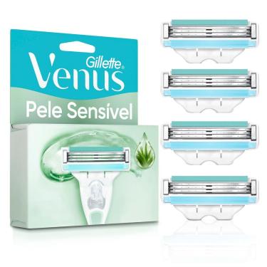 Imagem de Carga para Aparelho de Depilar Gillette Venus Pele Sensível Refil 4 Unidades