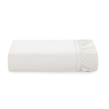 Imagem de Karsten Lençol com Elástico Avulso Tom Branco Casal 200 Fios 100% Algodão