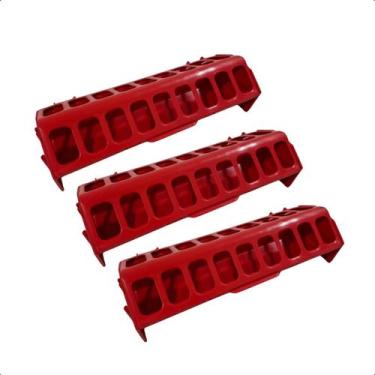 Imagem de Kit 3 Comedouro Calha 30cm Para Aves Frango Cordona Galinhas - AVIPET