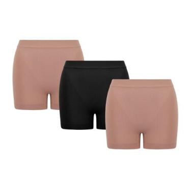 Imagem de Kit 3 Calcinha Short Microfibra Trifil Pele Levanta Bumbum, Sortido, P