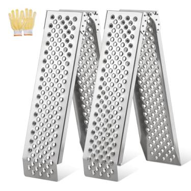 Imagem de LEMNISCATE Rampas De Carga Para Caminhonetes, 2 Peças, Portáteis Alumínio, Capacidade 1500 Libras, Caminhão Cortador Grama, Motocicleta, Motocross, Carrinhos, 63''C X 8,5''L