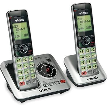 Imagem de VTech CS6629-2 DECT 6.0 expansível Telefone Sem Fio com sistema de atendimento e Caller ID / chamada em espera, de prata com 2 Handsets
