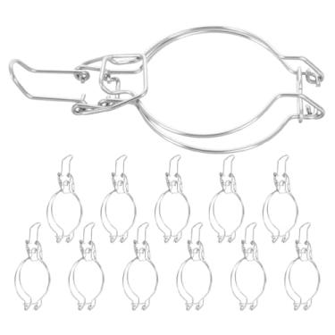 Imagem de HOLIDYOYO 12 peças de frascos de armazenamento com trava de arame, braçadeiras de arame para potes de conserva, recipientes de vidro de boca larga com fivela selada de aço inoxidável, acessórios de