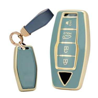 Imagem de TECART Nova capa de porta-chaves para Mitsubishi Outlander 2021 2022 2023 acessórios de capa de chave TPU 4 botões cinza