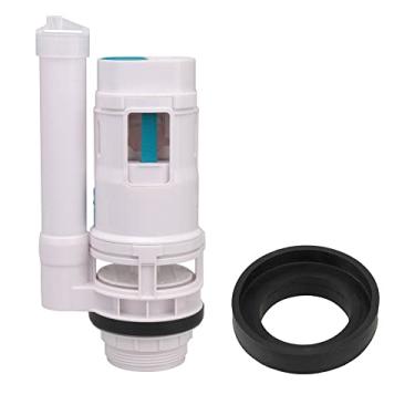 Imagem de RDEXP Válvula de enchimento de fundo de vaso sanitário branco de 18 cm de altura, botão dividido, sifão de cisterna de descarga dupla