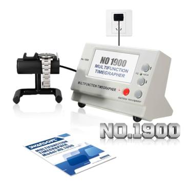 Imagem de SWANSOFT Timegrapher Nº 1900, testador de relógio multifuncional, cronometrador de relógio para relojoeiro, ferramenta de calibração com tela LCD (branco)