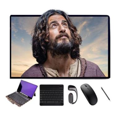 Imagem de Tablet Pc + Capa Teclado Mouse Caneta Fone 128gb 4 Ram Cinza Tab9 - At