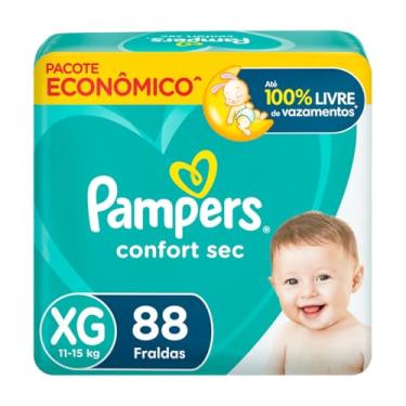 Imagem de Fralda Pampers Confort Sec Pacote Giga Tamanho XG com 88 Fraldas Descartáveis