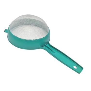 Imagem de Kit 2 Peneira Coador Alimento Cozinha 23cm Reforçada Plástico com cabo para coar peneirar escoar Cores Sortidas