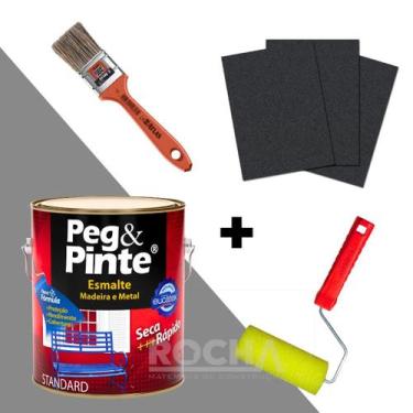Imagem de Tinta Esmalte Madeira Metal Peg Pinte 900ml + Lixa + Rolo - Eucatex, C