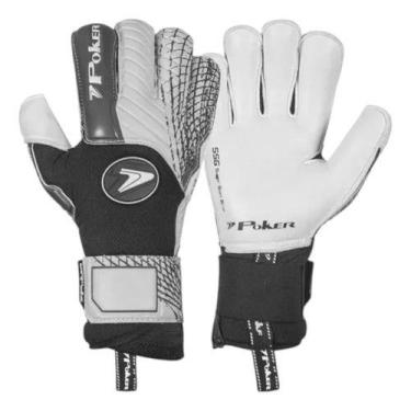 Imagem de Luva Goleiro Profissional Poker Altered, Branco, Cinza, 10