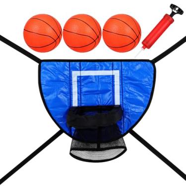Imagem de Toyvian 1 Conjunto De Cesta De Basquete De Trampolim: Jogo De Basquete De Trampolim De Pvc Enterrar Com E 3 Mini Bolas - Fácil De Instalar - Jogo De Esporte Ao Ar Livre