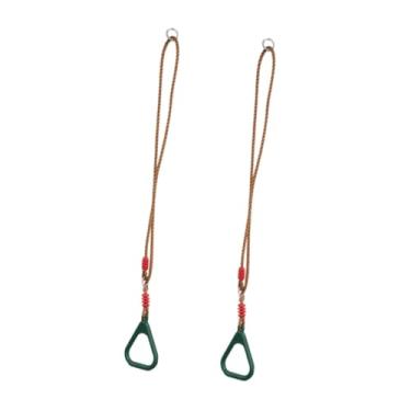 Imagem de UGPLM Argolas de ginástica, argolas de ginástica portáteis, equipamento de treinamento de força, acessórios para playground para meninos e meninas, Verde Escuro