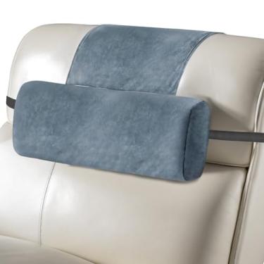 Imagem de Tycdiose Travesseiro reclinável de cabeça 3 em 1 antiderrapante para poltronas e poltronas, almofada ajustável de apoio de pescoço lombar para poltrona, travesseiros reclináveis de veludo para encosto