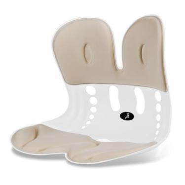 Imagem de BALANCE BLOOM Suporte ergonômico para as costas para cadeira de escritório com almofada lombar - corretor de postura para cadeiras de mesa, almofada de assento confortável de espuma viscoelástica para