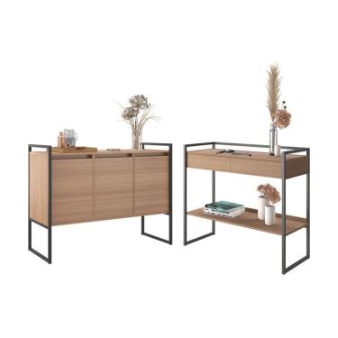 Imagem de Conjunto Buffet E Aparador Industrial Jade Montana